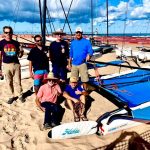 The Hobie sailors give the venue a 'thumbs up'
